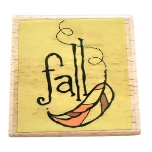 Studio G Fall With Single Leaf Rubber Stamp NEW